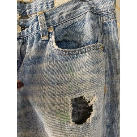RAG & BONE Women's Boyfriend Jean In Moss Wholes Wash Distressed Size 25 READ - Picture 10 of 12